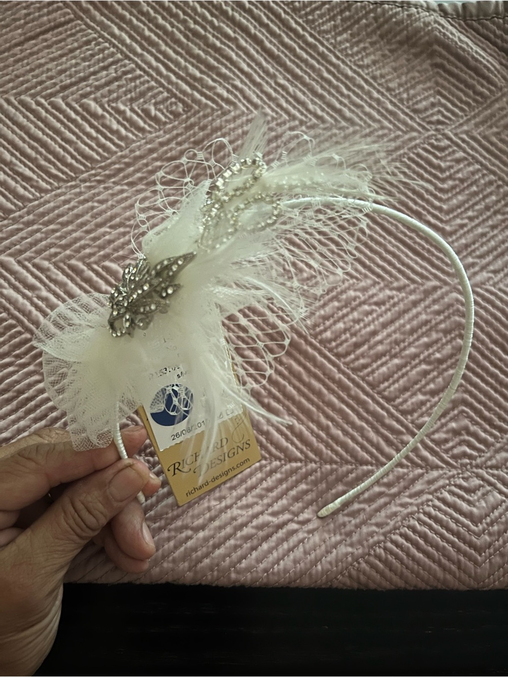 Ivory Tulle/Feather & Crystal Bridal Headband